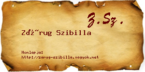 Zárug Szibilla névjegykártya